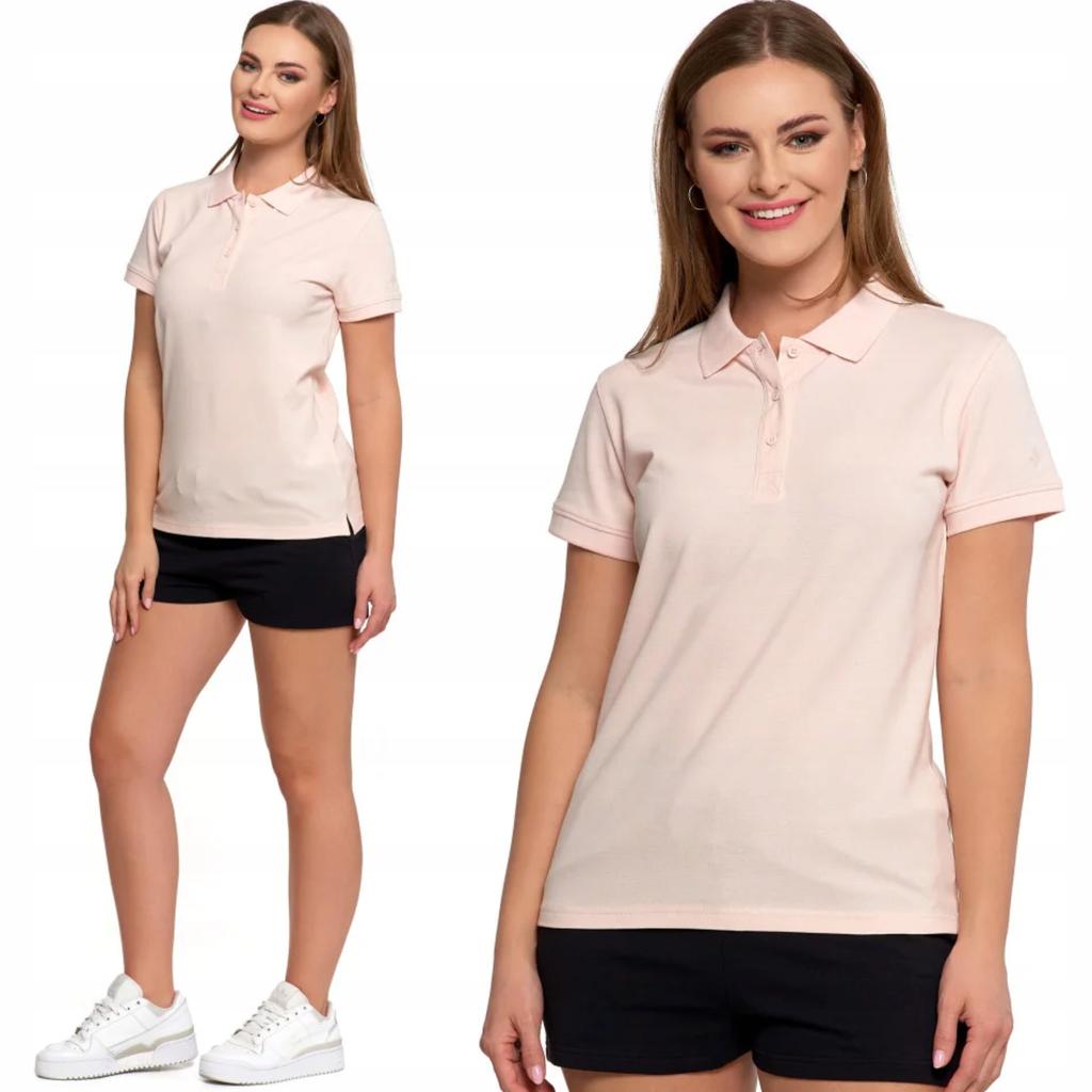 Women's Cotton Polo Shirt with Collar MORAJ M PINK