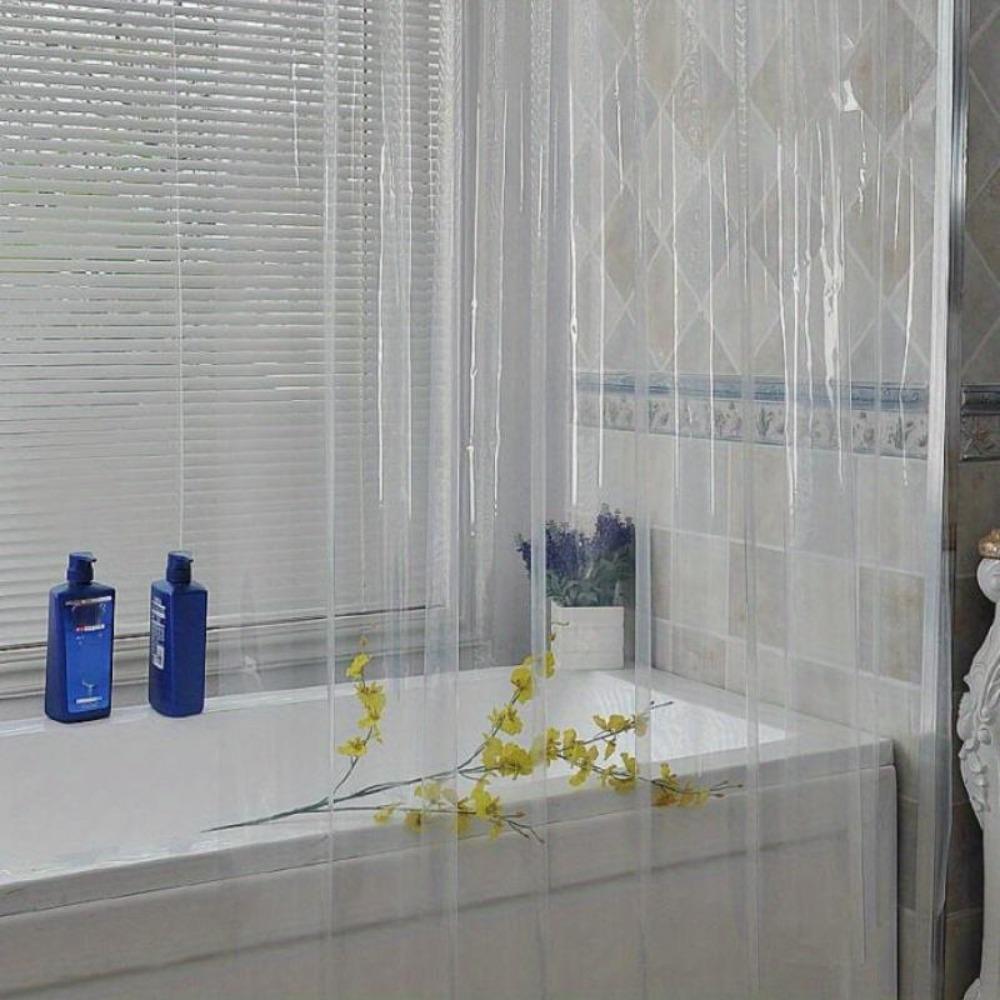Shower Curtain Waterproof Plastic Clear Bath Curtains Bathroom Curtains Home Decoration with Hooks