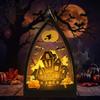 Halloween LED Candle Lantern with Flickering Flame, Remote Timer