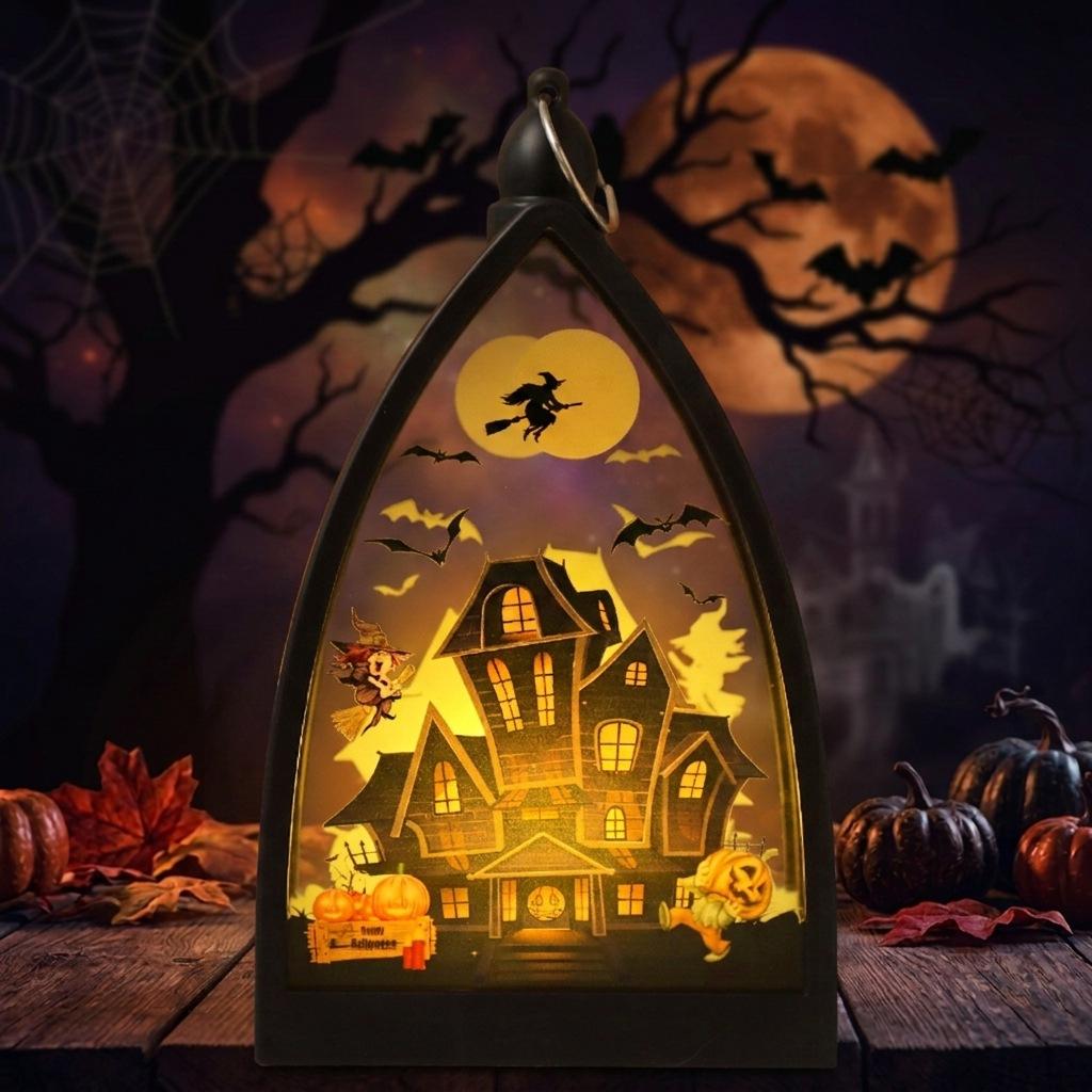 Halloween LED Candle Lantern with Flickering Flame, Remote Timer