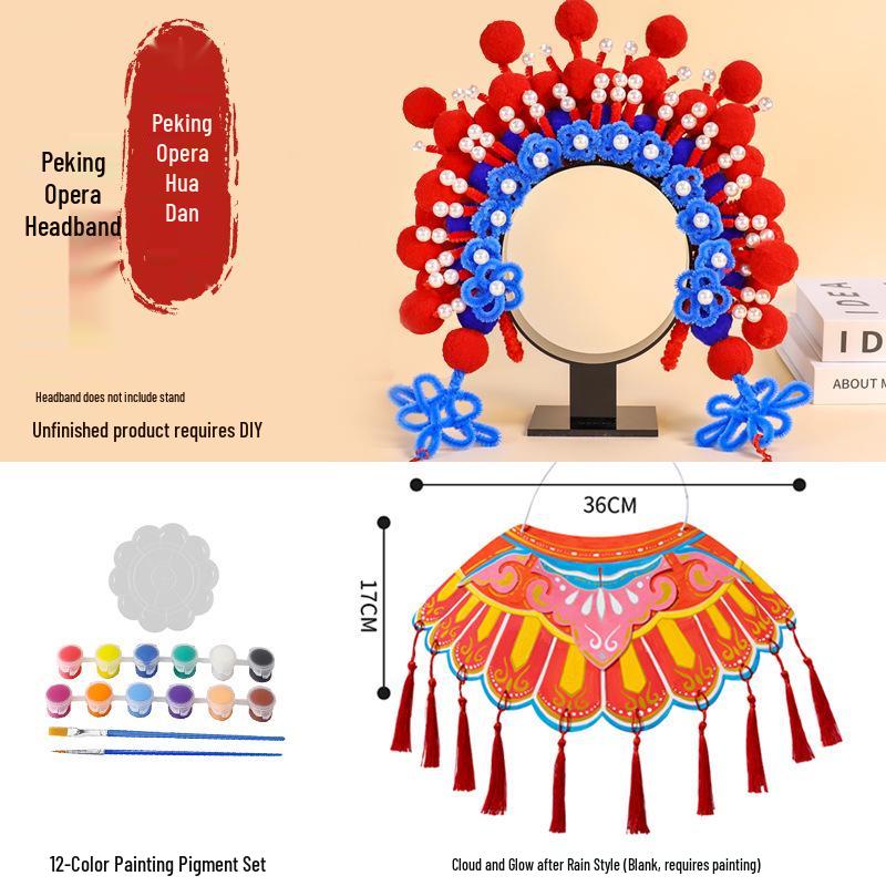 DIY Peking Opera Headband & Hair Accessories Kit for Dragon Boat Festival Team-Building Activity