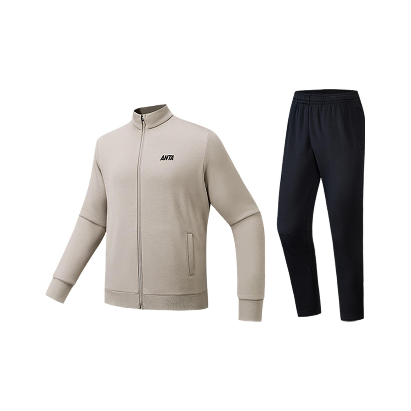 

Anta Тренировки на открытом воздухе Городские поездки Универсальный Простой Удобный На молнии Воротник-стойка Теплый Флисовый Вязаный Повседневный Спортивный костюм Мужской костюм 952617202N-3