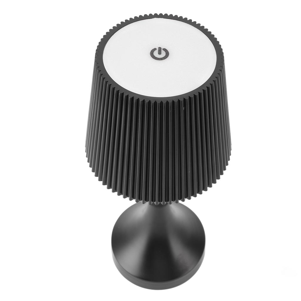 LED Cordless Table Lamp Iron Plastic Pleated Touch Control Stepless Dimmable USB Rechargeable Nightstand Lamp for Bedroom Bar