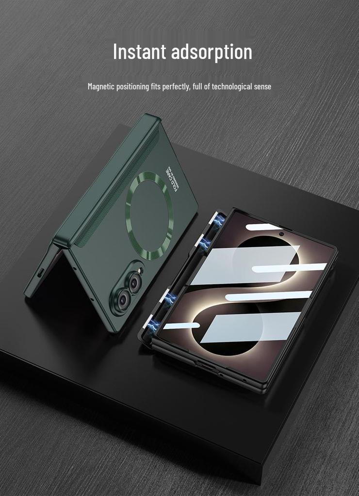 Samsung Z Fold8 Magnetic Phone Case with Full Coverage, Wireless Charging, Ring, Film Hinge, Anti-fall Protection