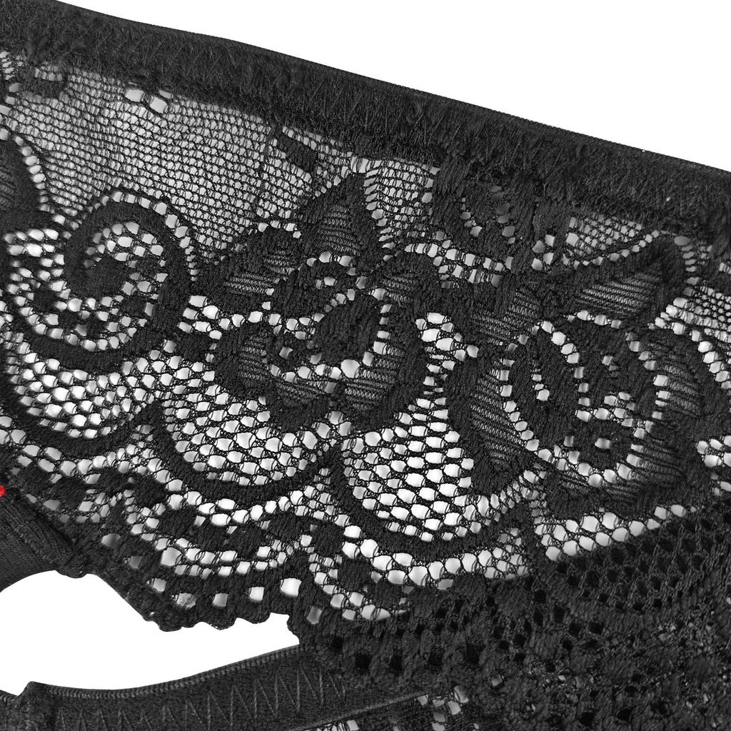 M-2XL Men's Sexy Briefs Lace Embroidery Wide Belt Thongs Panties Mesh Breathable See-Through Gay Erotic Underwear