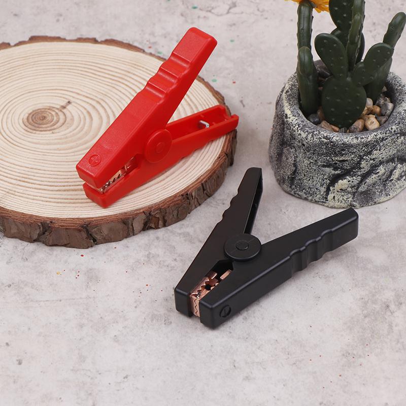 2Pcs Plastic Handle Test Alligator Clip For Electric Project 100A Crocodile Alligator Clips Car Battery Chargers Insulated Clamp