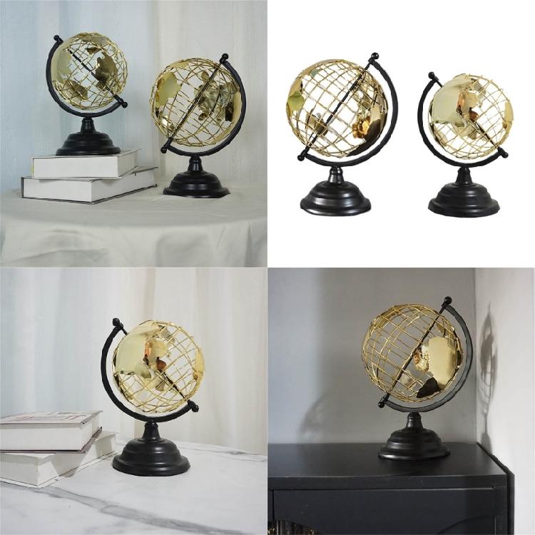 Earth Sphere with Gold Trim and Exposeds Wire Detailing World Globe