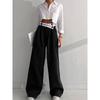 Fashion Wind Contrast Color Casual Draping Mopping Pants Wide Leg Stylish Pants Casual Wide Leg Pants