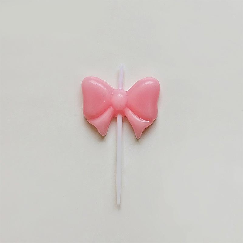 Cute Bowknot Dessert Cake Candle Decoration for Birthday Parties