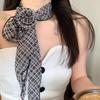 Floral Chiffon Scarf With Rose Decor Sweet Neck Scarf For Women Casual Dress Shirt Accessory