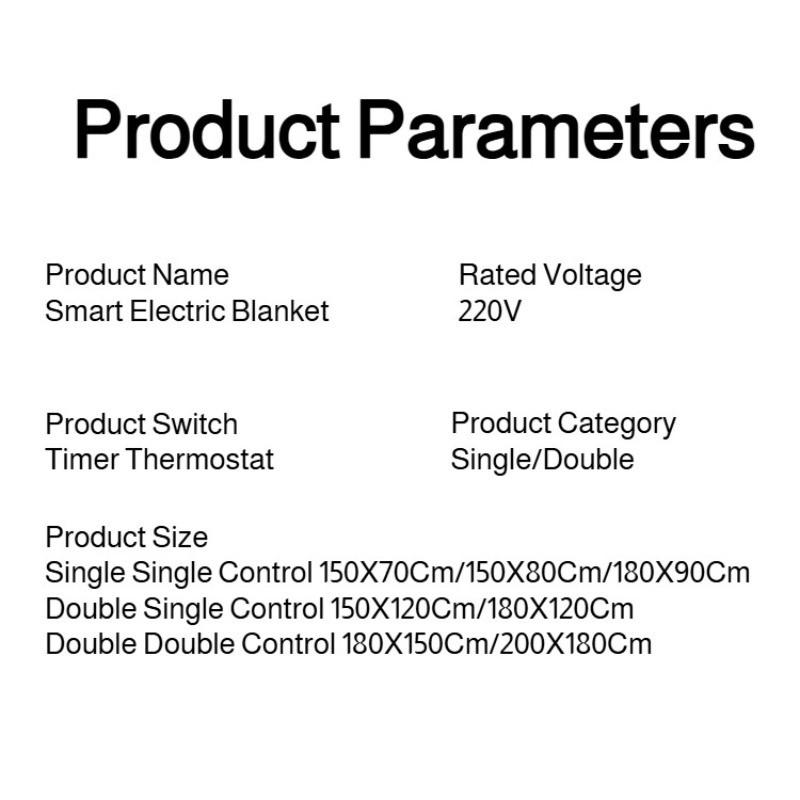 5 Speeds Cold Weather Home Use Auto Thermostat Bed Warmer Smart Electric Blanket Adjustable Temperature Heating Pad