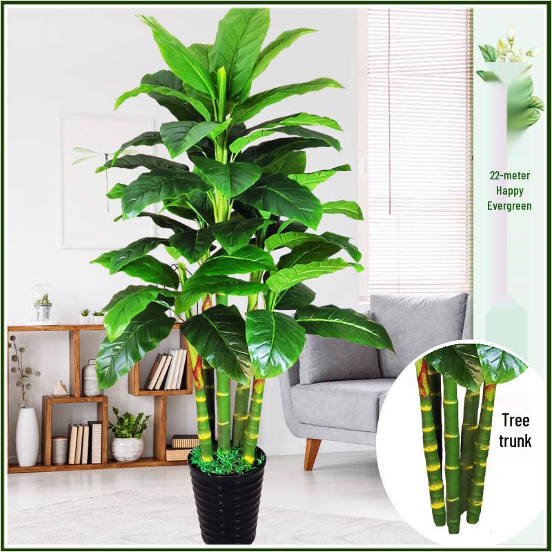 Large Indoor Evergreen Bonsai: Fake Plastic Tree Decor for Living Room.