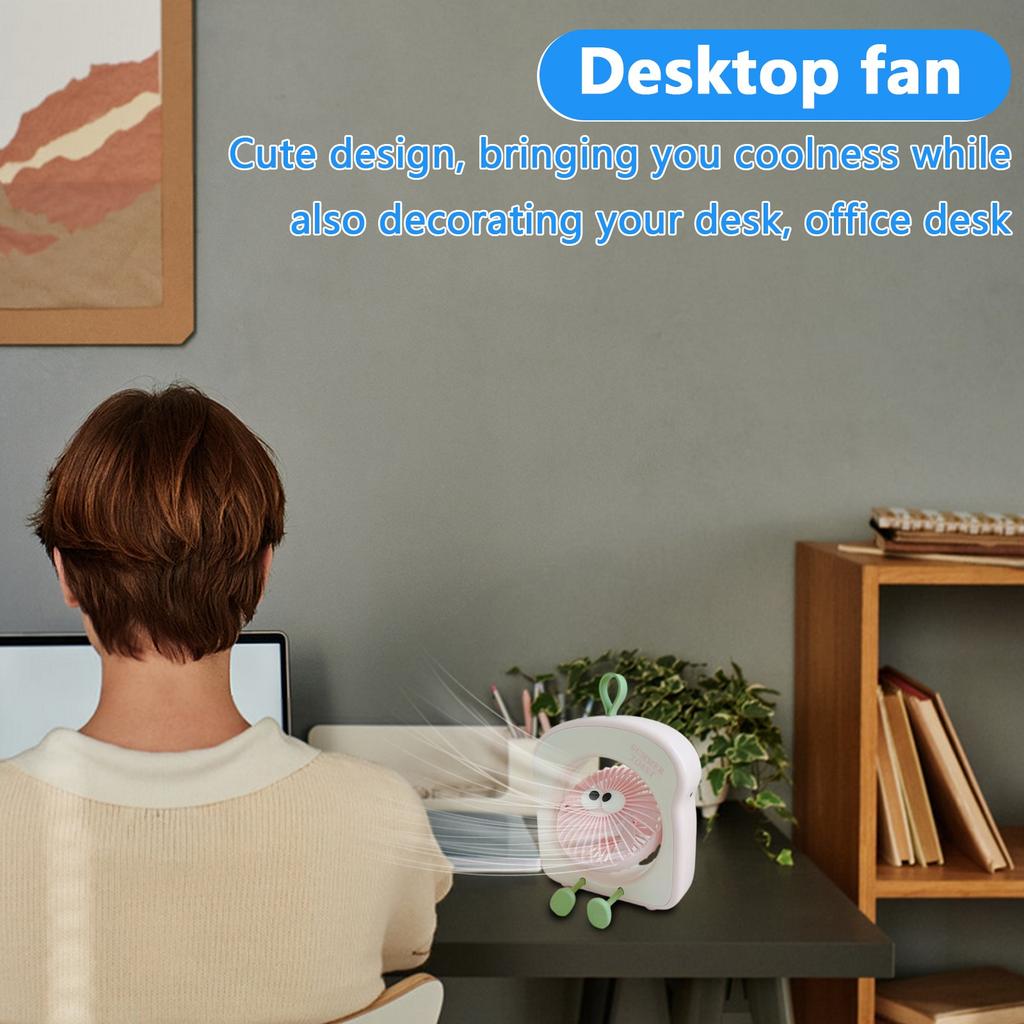 Cartoon USB Desktop Fan – Quiet Portable Table Fan For Kids, Students
