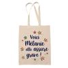 Tote Bag - PLANETEE - Tote Bag « Mélanie She's Really Killing It! » - Natural Jute - Printed In France - Sturdy Handles