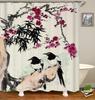 Colorful Tulip Lotus Flowers Trees Shower Curtain Bathroom Curtains Nature Flower Waterproof Polyester Fabric Bathtub Decor