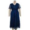2026 Plus Size V-neck Short Sleeve Sequin Embroidery Bridesmaid Banquet Dress for Spring/Summer (European/American Style)