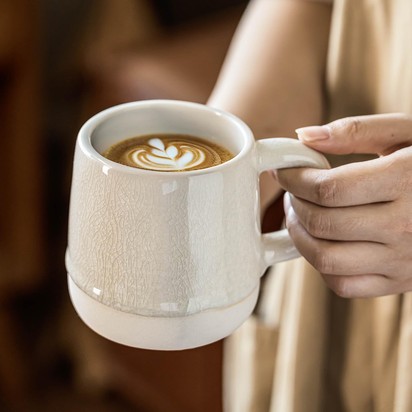 Cup Features Ice Crack Glaze Mug Ceramic Mug Large Capacity Coffee Mug Home Office Universal Water Mug