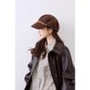 Korean Style Autumn Winter Women Large Head Circumference Octagonal Hat
