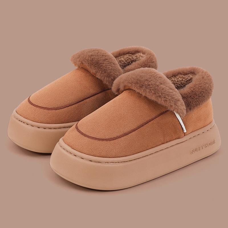 

Bag heel cotton slippers women s winter lapel plush warm new couple indoor home outdoor cotton slippers 44-45
