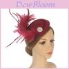 Vintage Bridal Hat With Feather Decor For Wedding And Cosplay