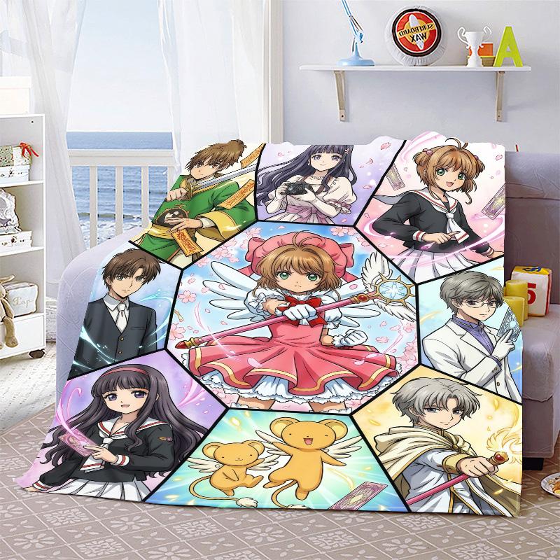 Cardcaptor Sakura Flannel Blanket Throw Soft Warm Lightweight Cozy Blanket for Sofa Bed Home Decor -QJY