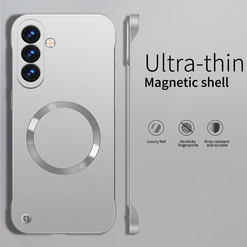 

Ultra Thin Matte Metal PC Hard Frameless Magnetic Case For Samsung S26 S25 Edge S24 S23 S22 Ultra Plus FE A57 A37 A17 A56 Cover Galaxy A17