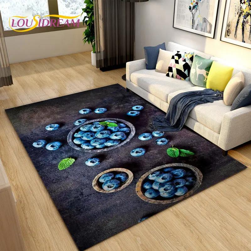 Fruits Vegetables Kitchen Mat Area Rug Carpet for Living Room Bedroom Playroom Sofa decor home Non-slip rug Floor Mat Soft