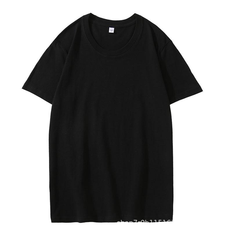 200g Pure Cotton Unisex Crew Neck Short Sleeve Solid Color Trendy T-Shirt