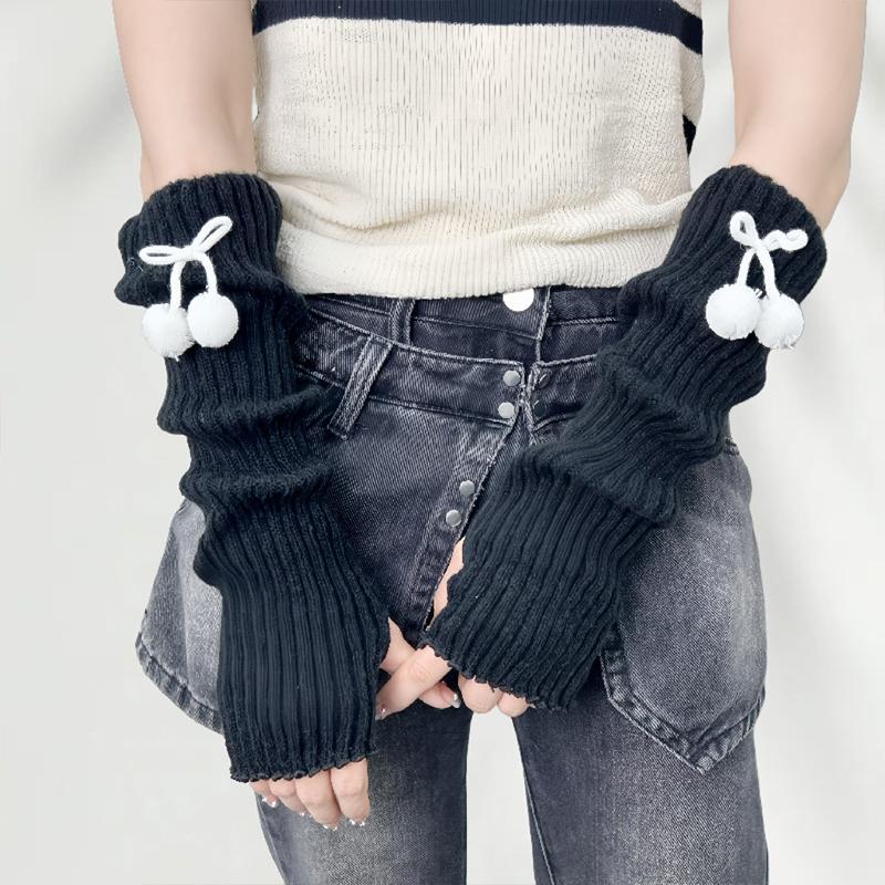 Arm Sleeves Sweet Cool Girl Knitted Fingerless Gloves Sleeves Cos Hand Sleeves