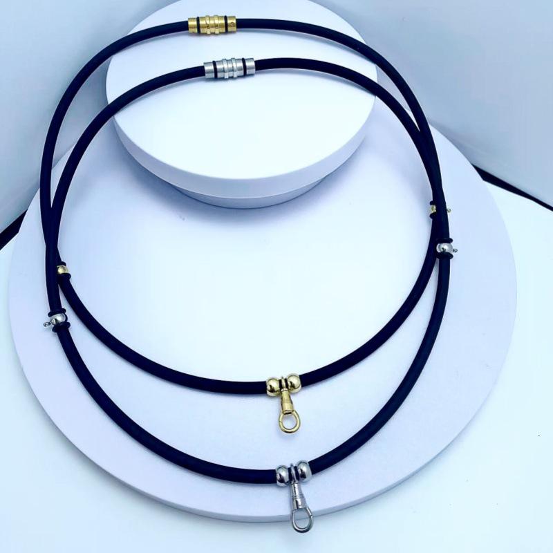 Thailand Stainless Steel Buddha Amulet Necklace with Three Silicone Pendants for Men and Women
