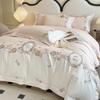 Luxury All-Cotton Floral Embroidery Bedding Set: High-End Long-Staple Cotton Duvet Cover and Bed Sheet.
