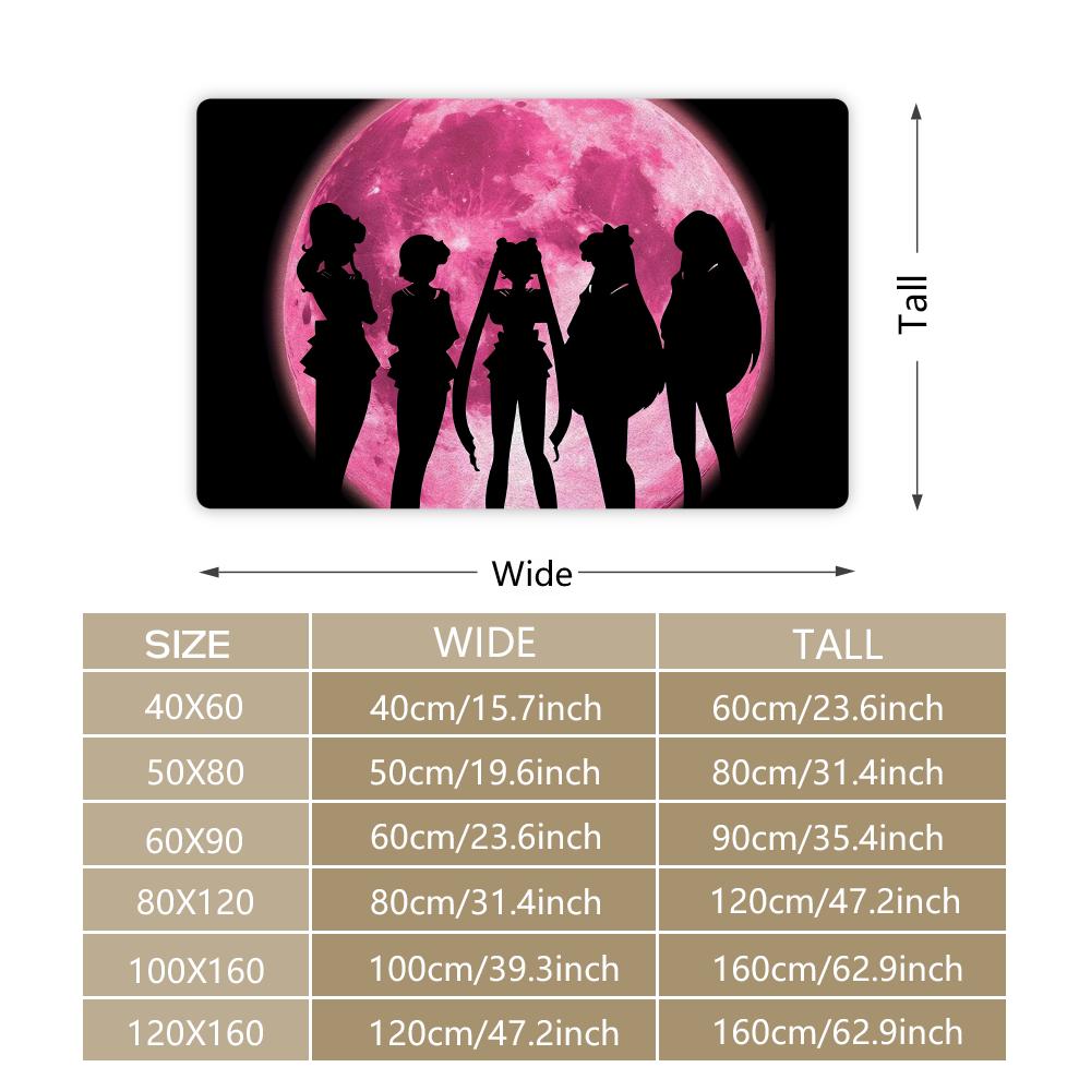 ANIME S-SAILOR-MOON Floor Mat Soft Thickened Non-Slip Door Mat for Living Room Home Decor Flannel Rugs