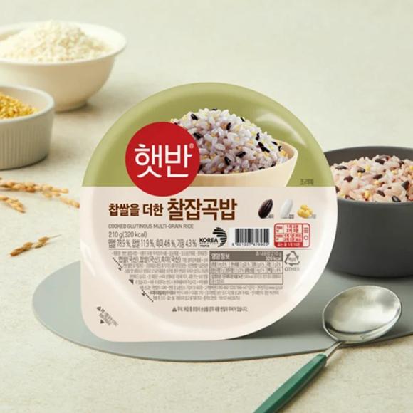 Riz instantané cuit au micro-ondes CJ Hetban - Riz gluant multigrains quotidien 210 g (2 possibilités)