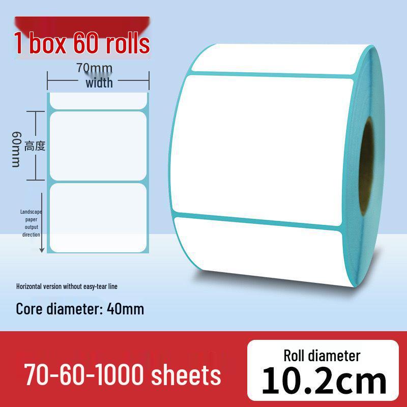Durable Thermal Adhesive Paper for Barcode Labels: Wear-Resistant, Waterproof, Tearproof – Ideal for Delivery, Supermarket, and Cash Register Use.
