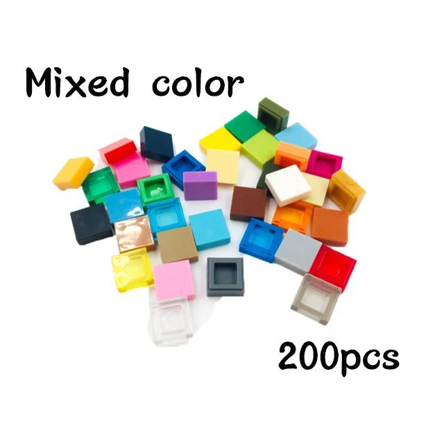 200Pcs 1x1 Flat Tile Smooth Building Blocks Bulk Add-Ons MY OWN CREATION Blocks 3070 Particles Construction Fitting Brand Kid Playthings