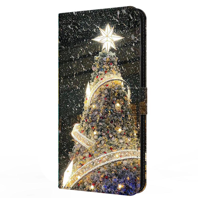 Leather Case For Honor 300 Honor300 Ultra Card Stand Book Cover For Magnetic Wallet Phone Bumper Merry Christmas Shell Flip Para