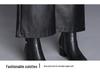 Women's High-Waisted Wide-Leg Leather Pants - Autumn/Winter Slim Fit
