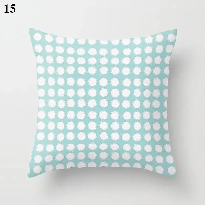 Light Blue Green Mint Cushion Cases Geometric Pattern Smooth Pillowcase American Style Comfortable Soft Home Decorations 45*45Cm
