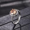 Lindon Classic Copper Alloy Zircon Ring Ladies Jewelry Wedding Promise Party Gift