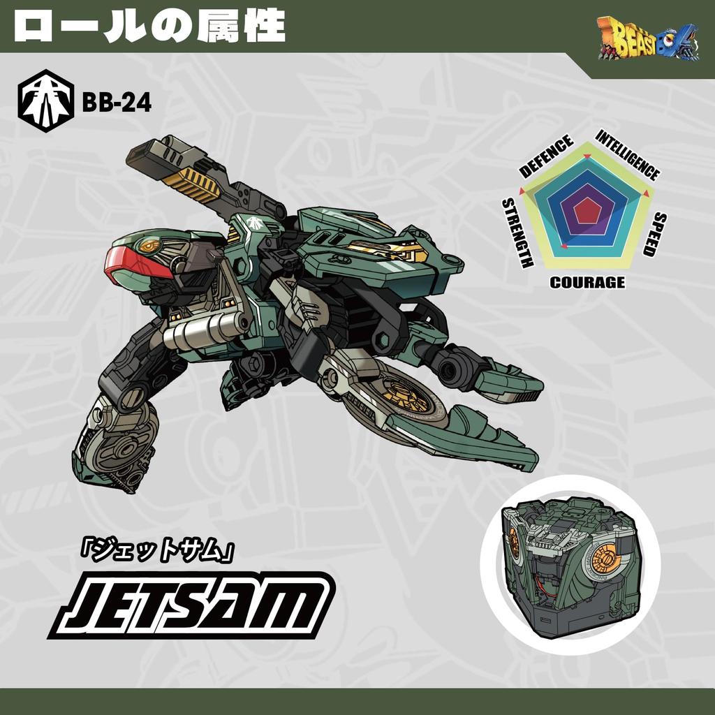52TOYS BEASTBOX BB-24 Jetsam, Transforming Action Figure, Cube to Sea Turtle, Painted Highly Articulated Mecha Beast, No Batteries, Collectible Toy