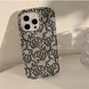 White Trendy Lace Vine Print Transparent Phone Case For iPhone 17 Pro Max Case 17 Air 16 15 14 13 12 11 17E 16E TPU Cover