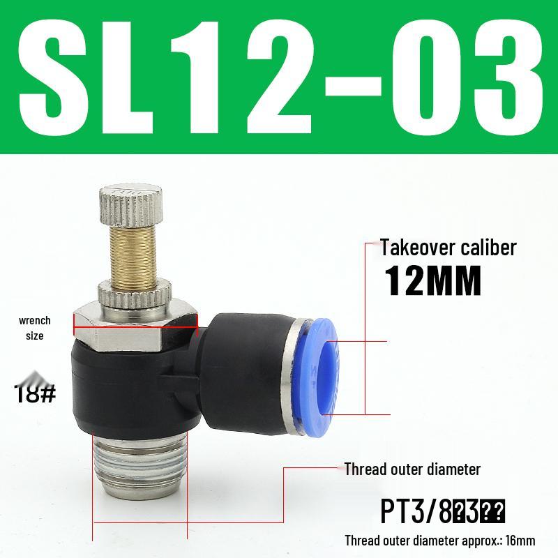 Air Tube Speed Control Connector JSC8-02 Throttle Valve SL6-M5/4/10-01-02