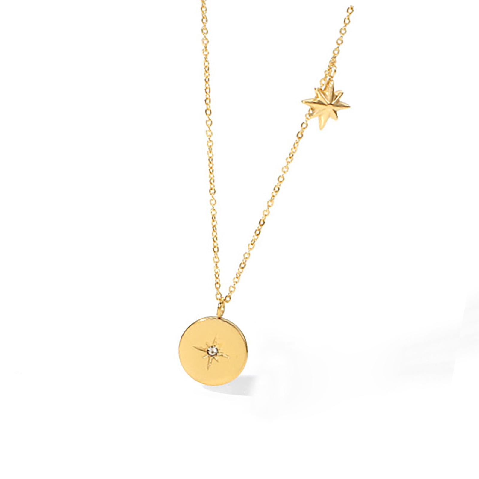 

Унисекс Металлическое Ожерелье с Цирконием Регулируемая Цепочка для Ключицы Ожерелье из Нержавеющей Стали Подвеска для Любителей Моды D