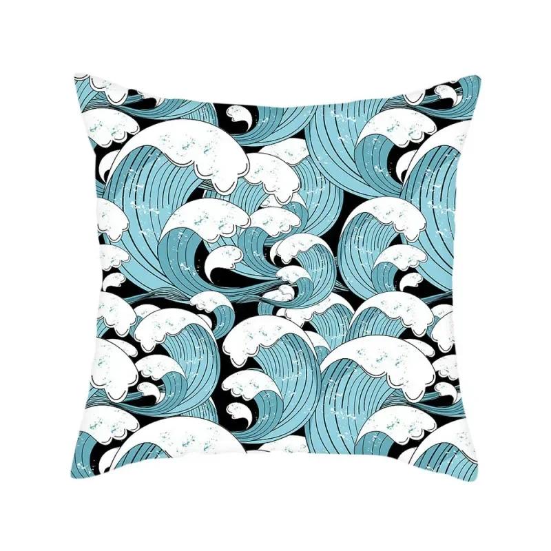 Wave Pattern Decorative Polyester Cushion Cover Throw Sofa Bed Couch Decorative Pillow Case Home Decor 45X45CM Fundas De Cojin