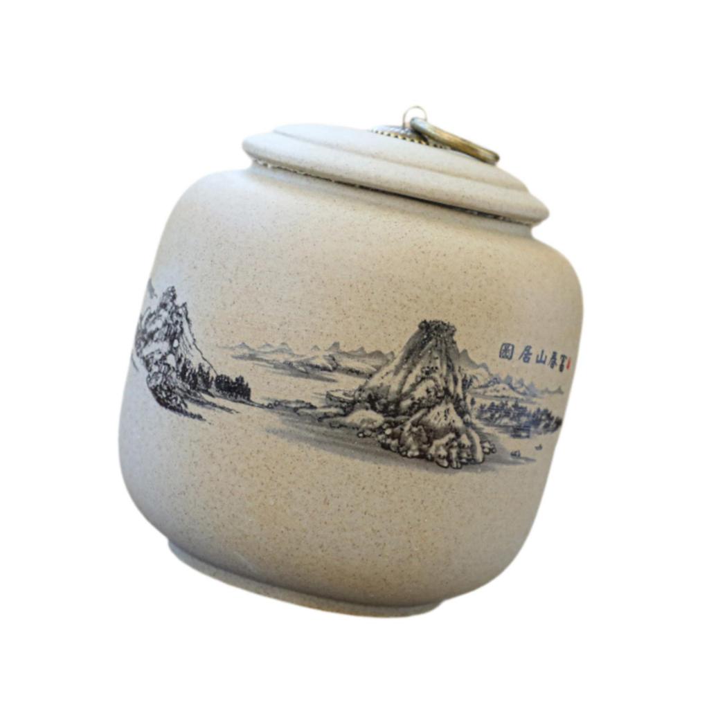 Ceramic Tea Container 800ml Porcelain Tea Canister Traditional Loose Tea Tin