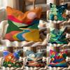Colorful Geometric Landscape Cushion Cover Multi-Scene Pillow Cover for Home & Car - Reversible, Soft & Durable for Daily Use