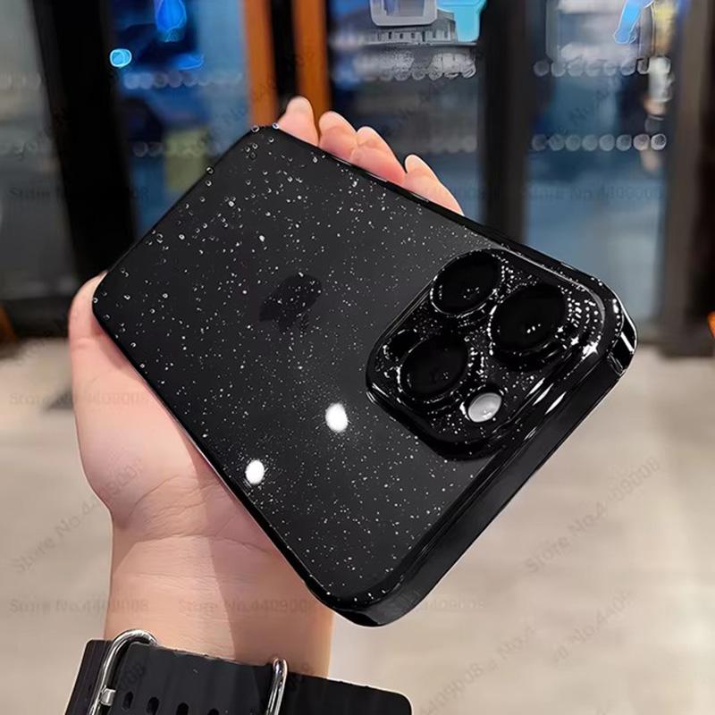 Fashion Bling Glitter Plating Clear Cases For iPhone 16 13 15 14 12 Pro Max 15 14 Plus Electroplate Transparent Shockproof Cover