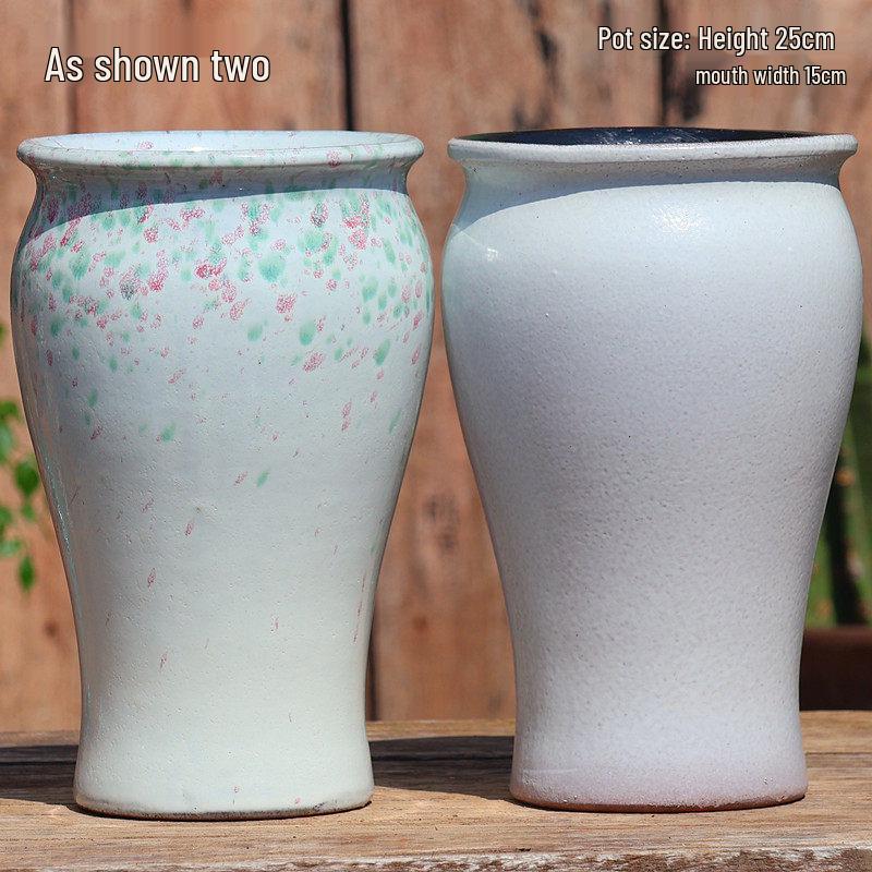 Large Handmade Coarse Pottery Ceramic Flower Pot for Outdoor Courtyard and Home, Ideal for Bougainvillea and Large Succulents