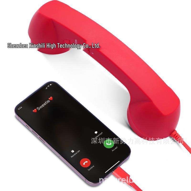 In-Stock Retro Style Girlish Phone Handset with Adjustable Volume and Microphone for Students