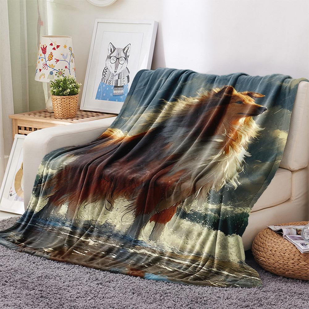 Australian Shepherd Print Flannel Blanket, High quality Comfortable for All Seasons, Home Decor, Warmth and Comfort, Perfect for Christmas Gifts